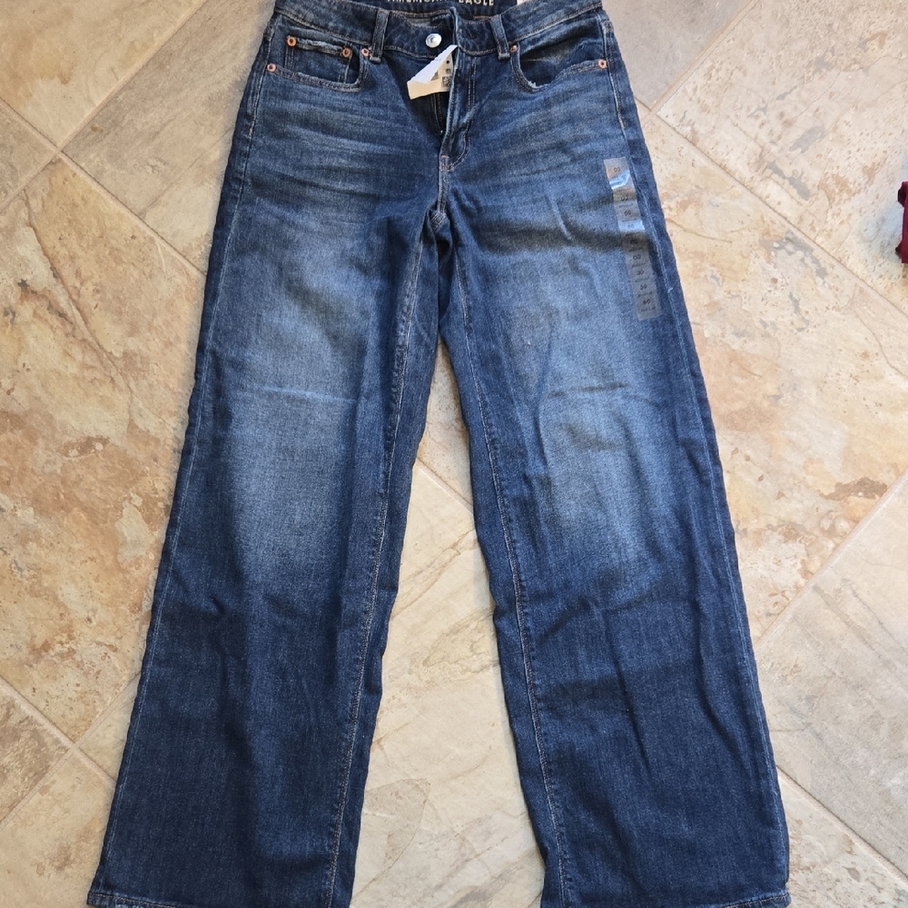 Nwt 00 AE Wide Baggy American Eagle Outfitters Women's Wide Leg Jeans